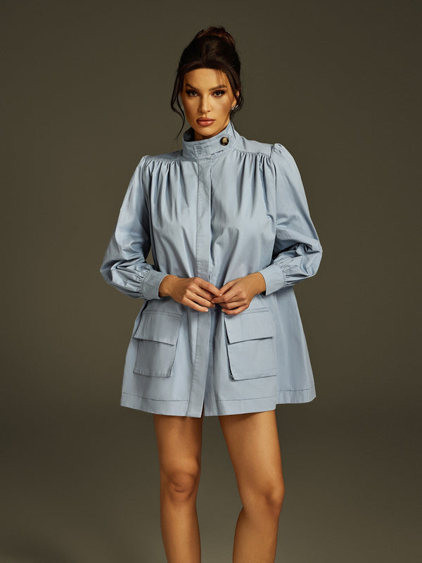 Limber High Neck Denim Jacket