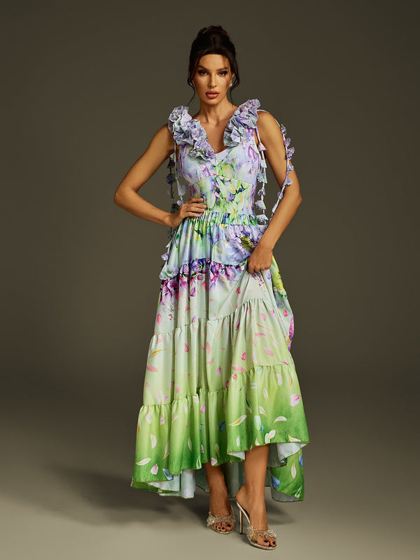 Limon Flower Printed Swimwear Two Piece Set