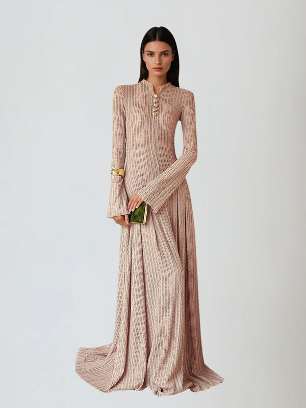 Lindblad Bell Sleeve Flared Hem Maxi Dress
