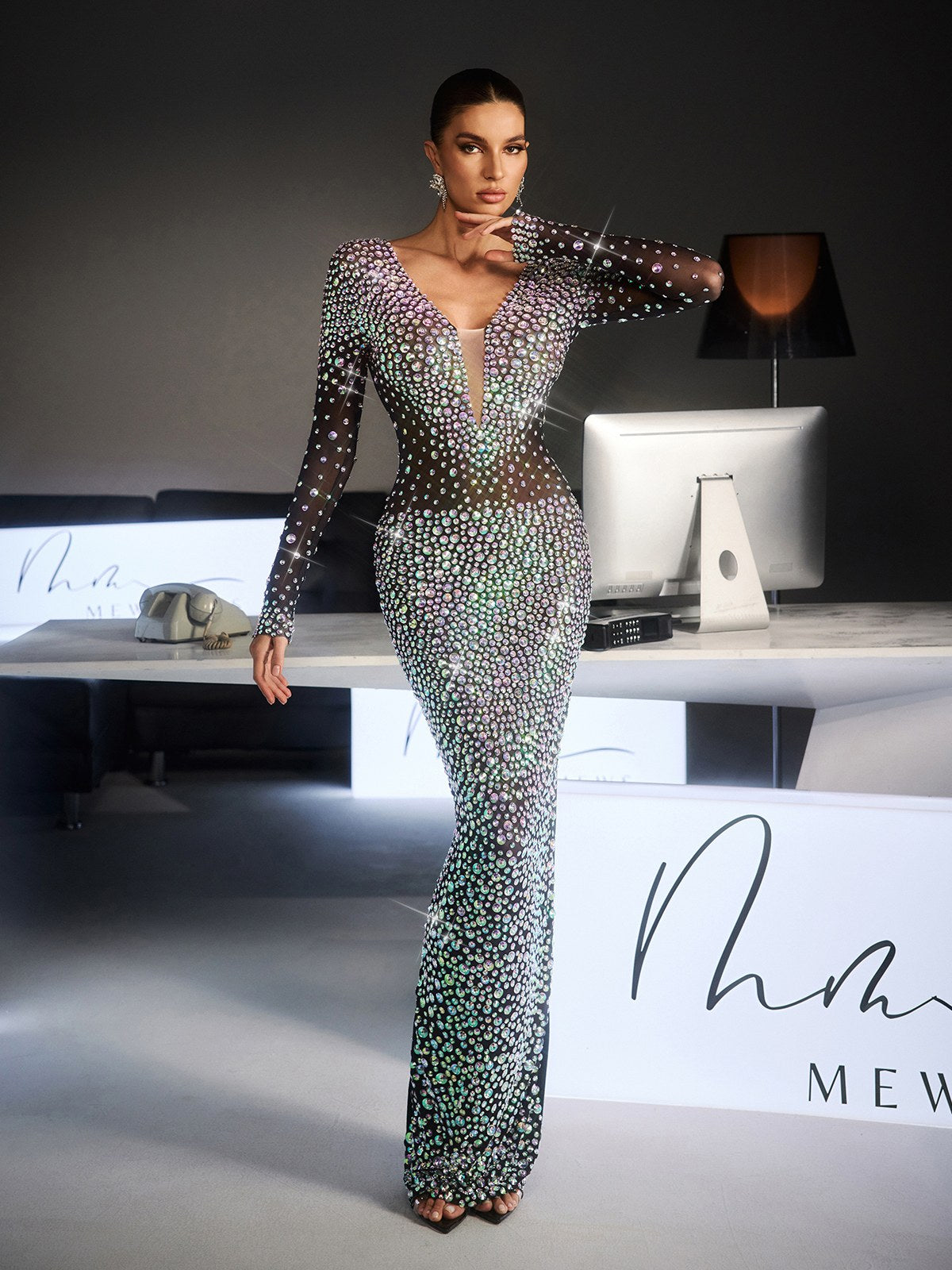 black long sleeve chiffon dress Black Chiffon Long Sleeve Pleated Plus Maternity Maxi Dress – PinkBlush main image 0