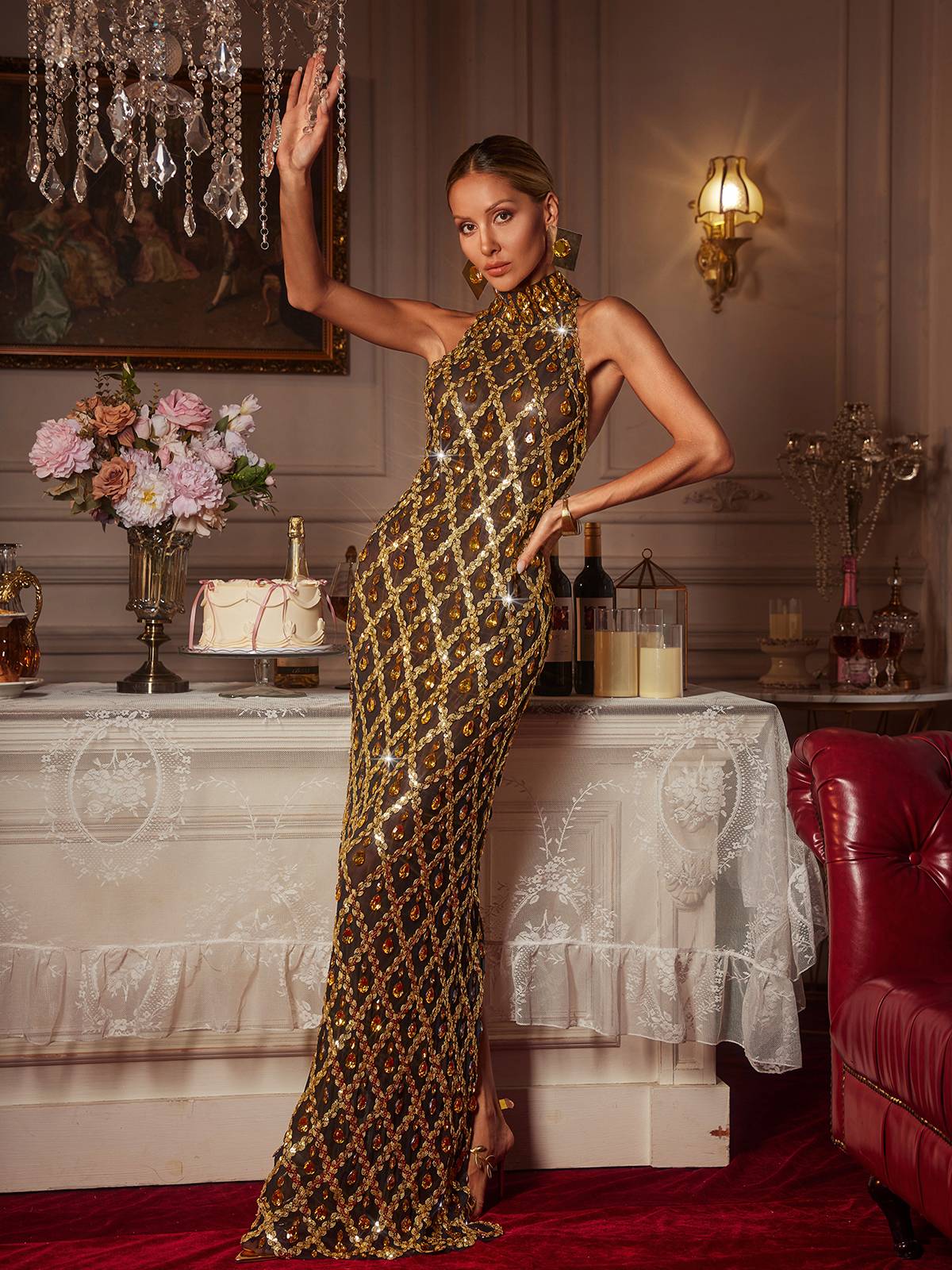 Lyra Sequin Maxi Dress