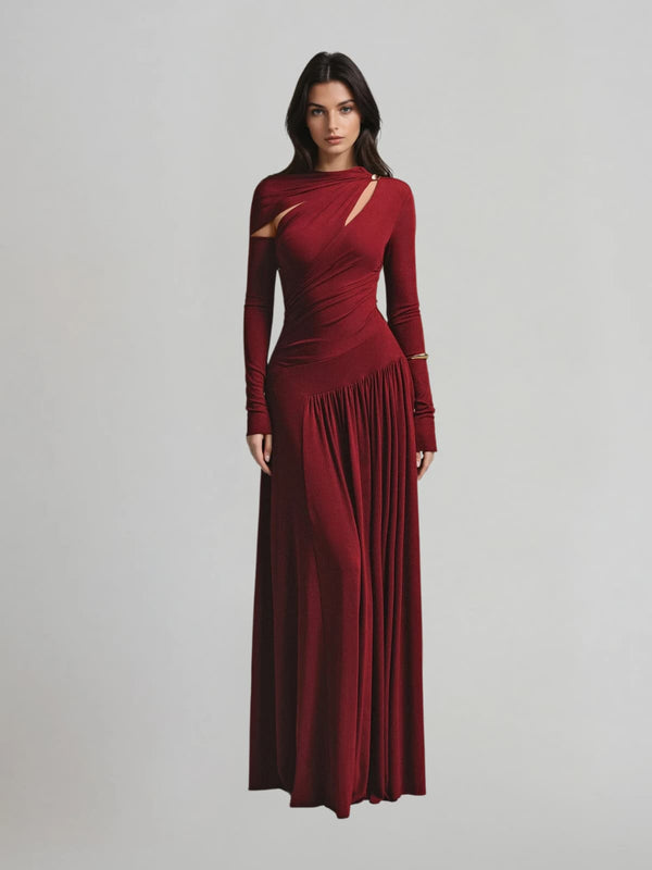 Llyr Long Sleeve Ruched Maxi Dress