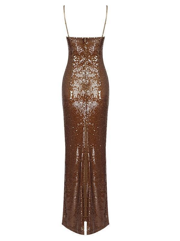 Lorelei Brown Sequin Dress - Mew Mews