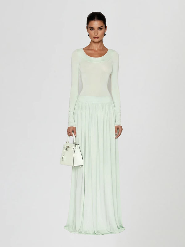 Lorelle Long Sleeve Ruched Maxi Dress