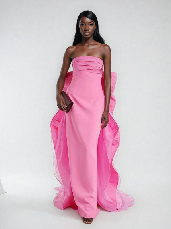 Loria Strapless Ruched Maxi Dress