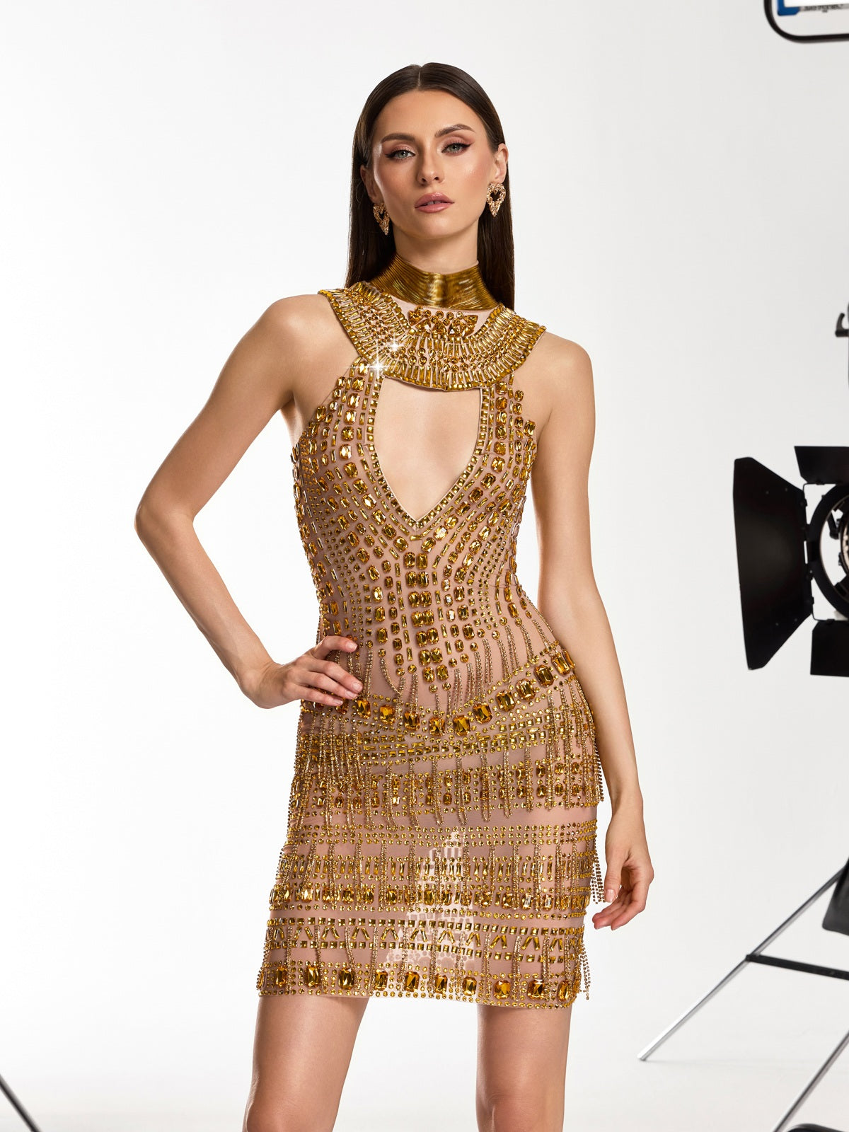 GOLD DRESSES Tagged "Fringe" Mew Mews GOLD DRESSES Tagged "Fringe" Mew Mews