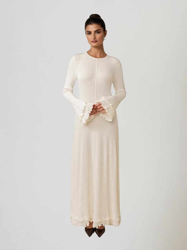 Lorinda Flare Sleeve Knitted Maxi Dress