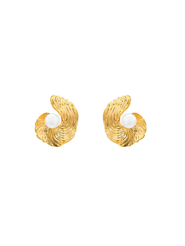 Lozen Metallic Pearl Earrings