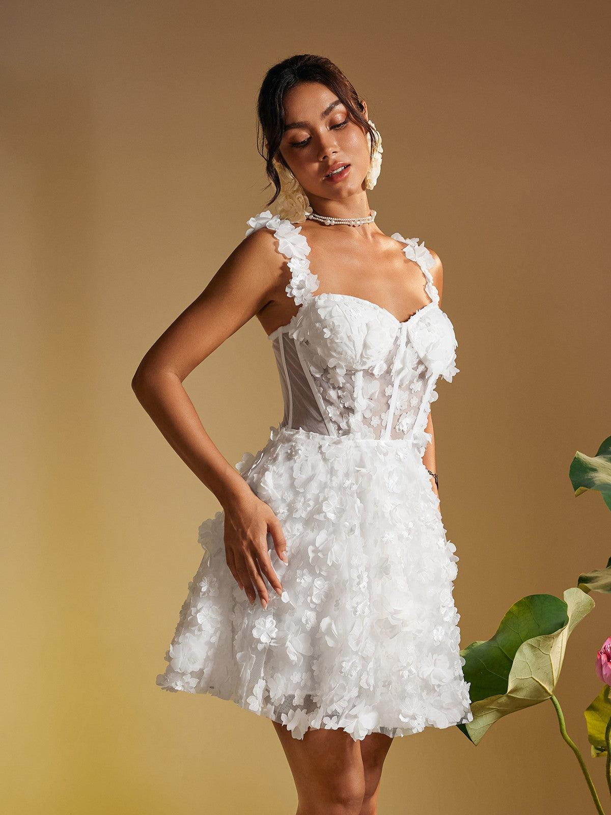 Magni Spaghetti Flower Mini Dress – Mew Mews