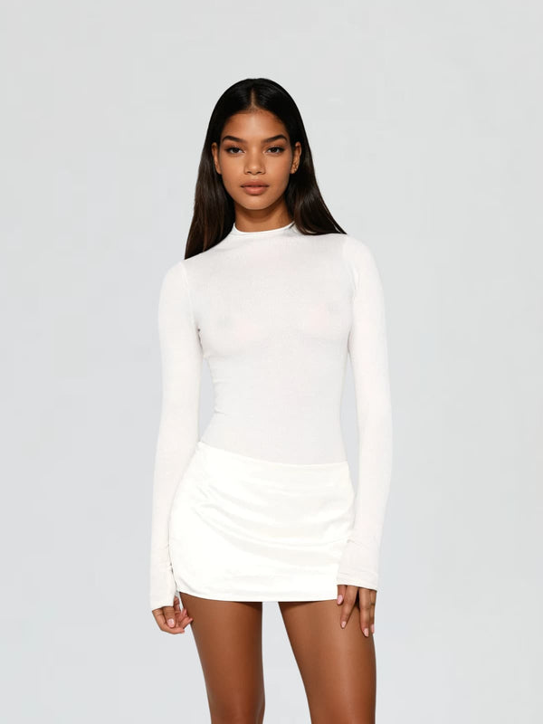 Majora Long Sleeve Mini Dress In White