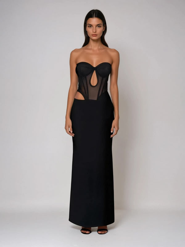 Marija Strapless Cutout Bandage Maxi Dress