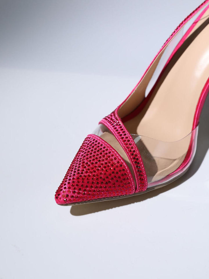 Medusa Crystal Heels In Hot Pink - Mew Mews