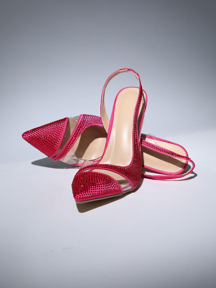 Medusa Crystal Heels In Hot Pink - Mew Mews