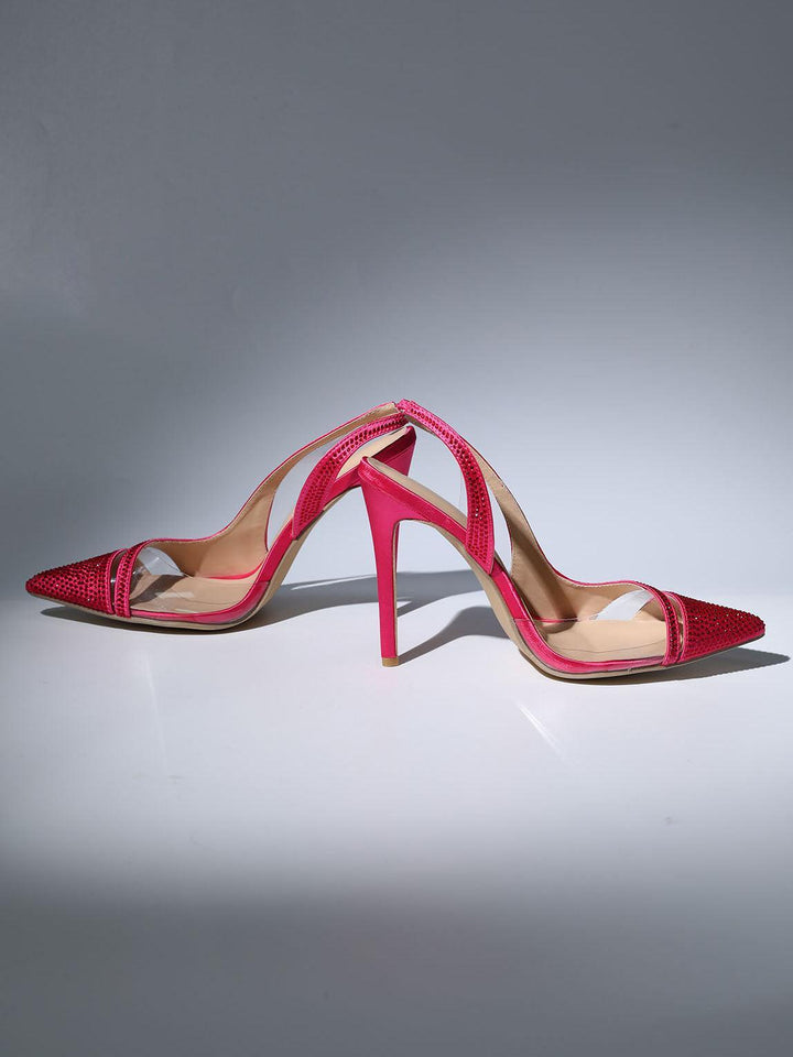 Medusa Crystal Heels In Hot Pink - Mew Mews