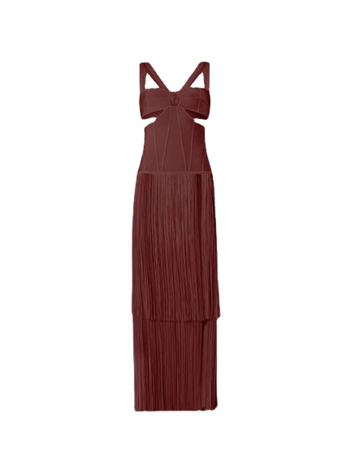 Megumi Fringe Hollow Bandage Dress - Mew Mews