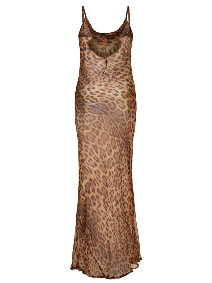 Melany Leopard Print Spaghetti Maxi Dress - Mew Mews