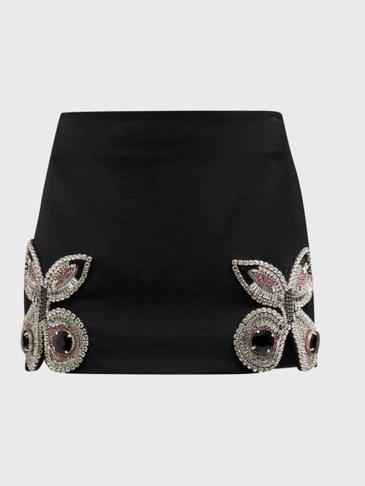 Merrick Butterfly Crystal Embellished Blazer In Black - Mew Mews