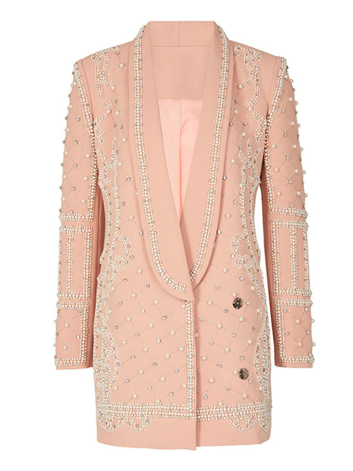 Minahil Pearl Embellished Blazer - Mew Mews