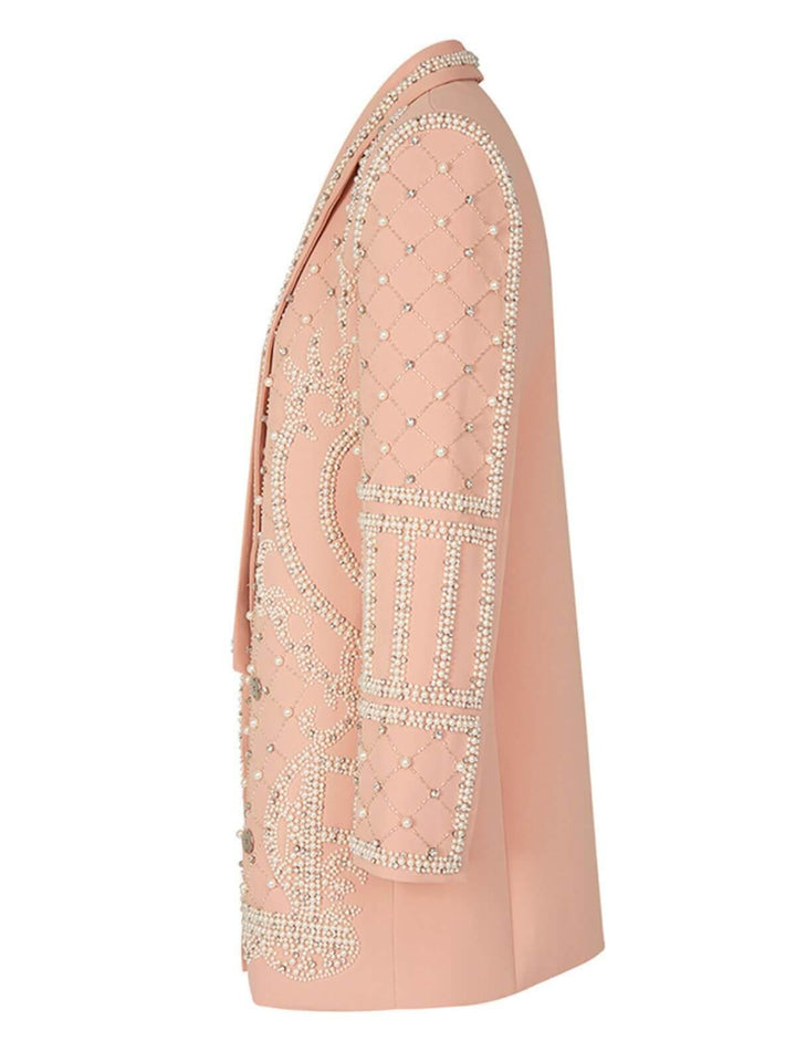 Minahil Pearl Embellished Blazer - Mew Mews