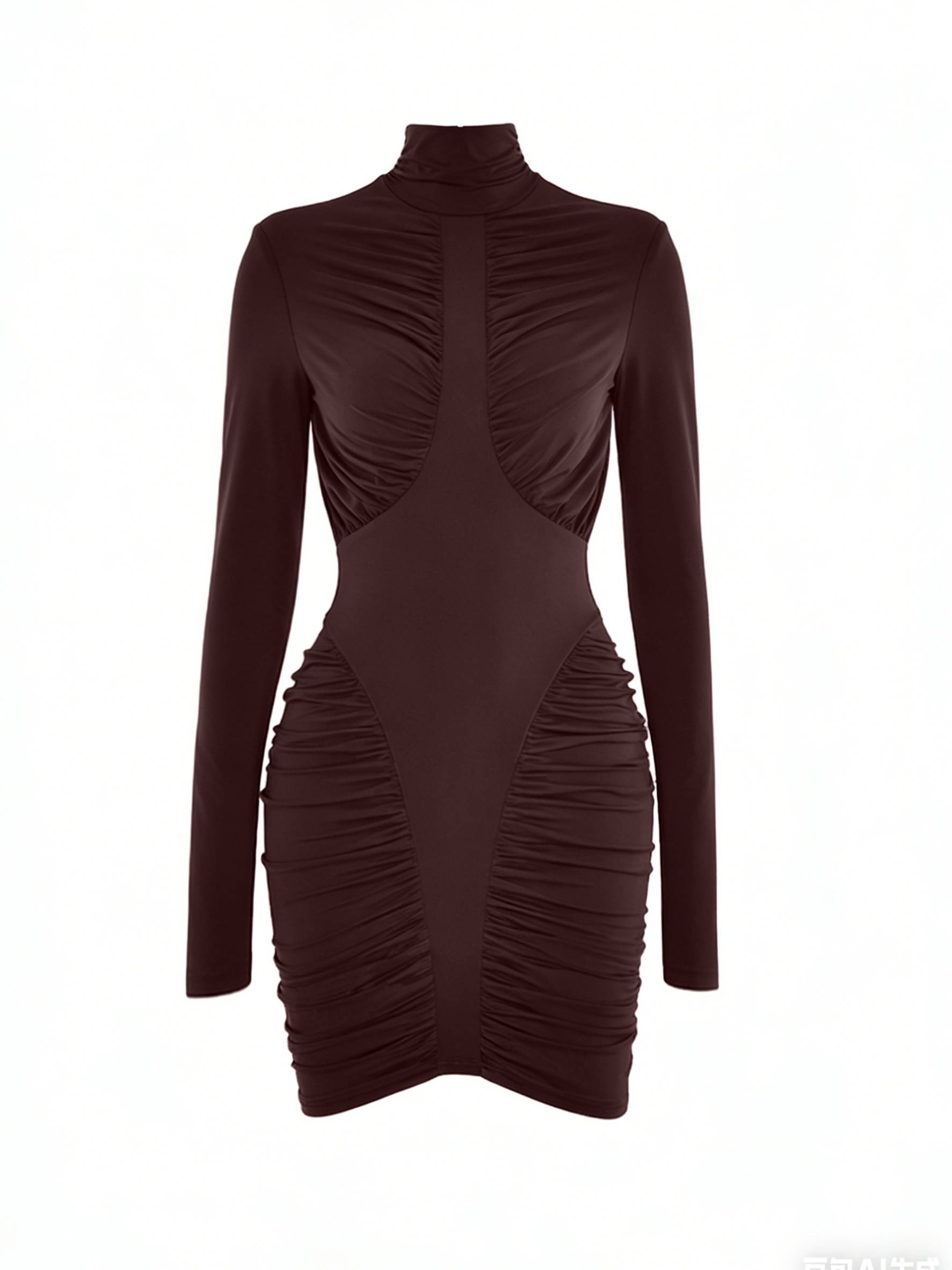 Mew Mews Mixotroph Backless Ruched Mini Dress In Wine Mew Mews Mixotroph Backless Ruched Mini Dress In Wine