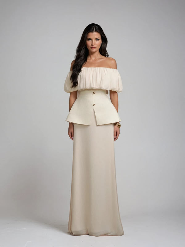 Naelthis Off Shoulder Ruched Skirt Set