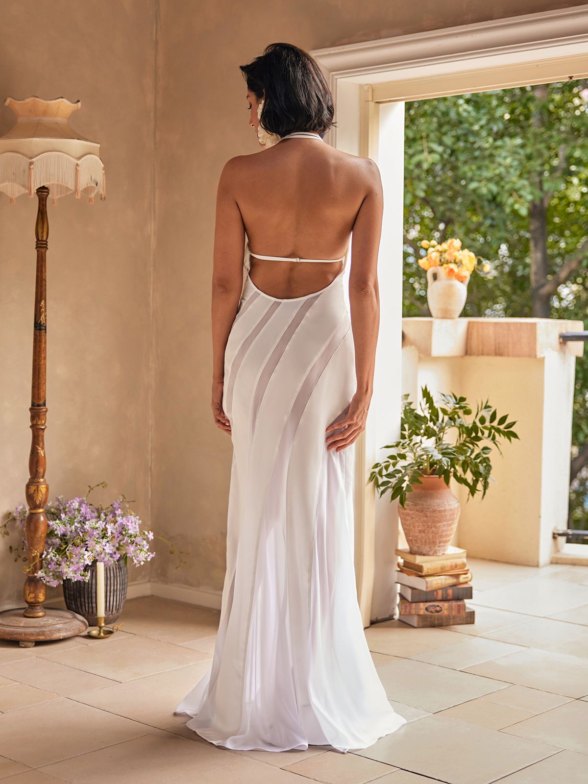 Mew Mews Narwani Halterneck Satin Maxi Dress