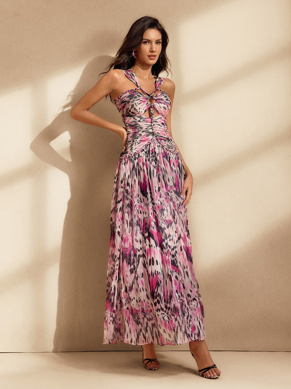 Natsuko Twisted Printed Maxi Dress