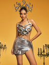 Nexia Halterneck Snake Cutout Armor Top