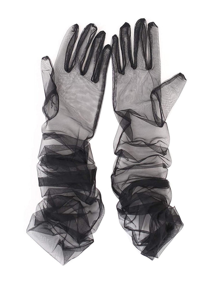 Nia Tulle Gloves In Black - Mew Mews