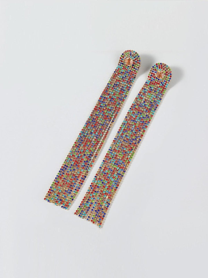 Nola Multi Diamante Tassel Earrings - Mew Mews