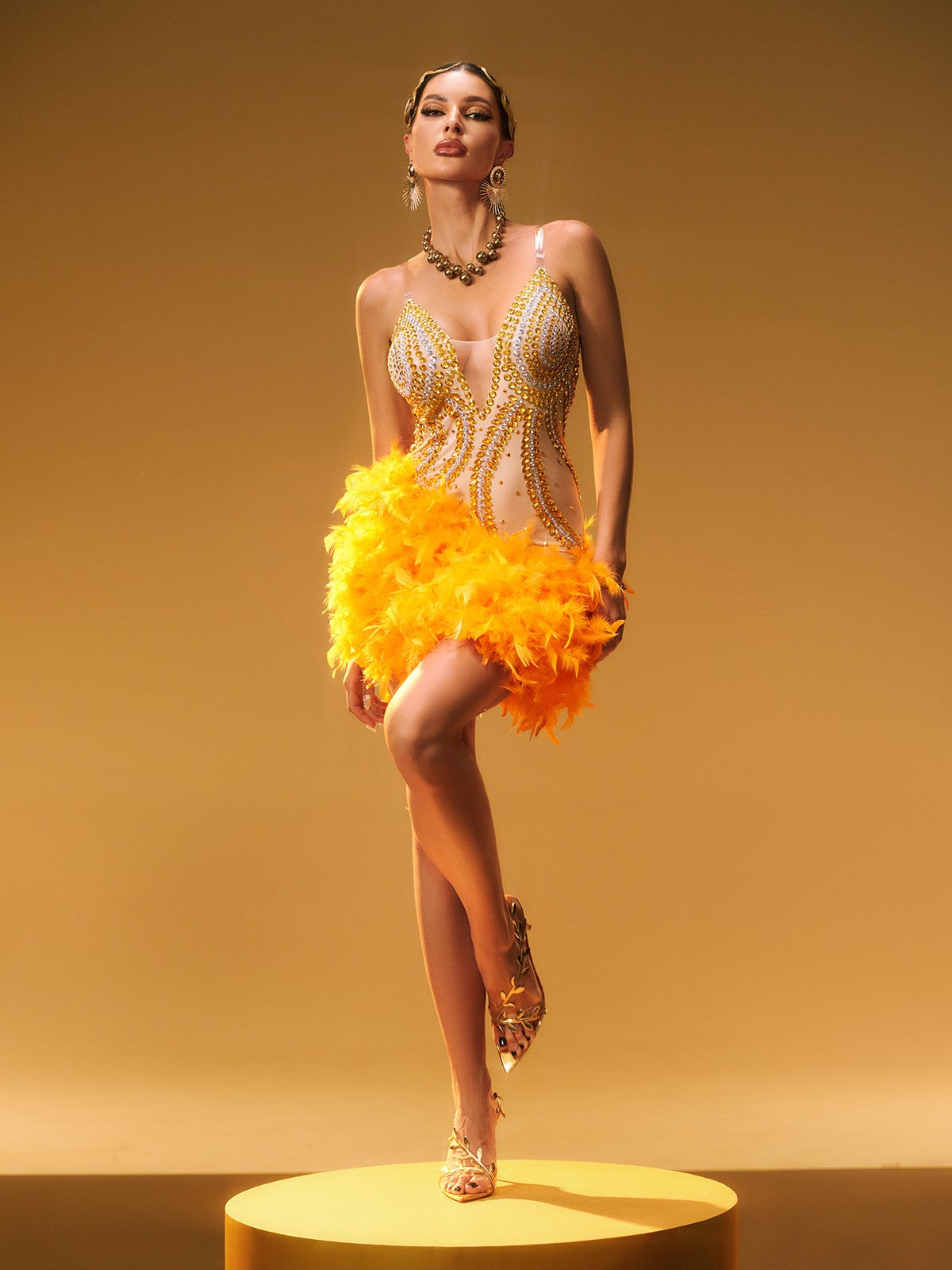 FEATHER DRESSES Tagged "Gold" Mew Mews FEATHER DRESSES Tagged "Gold" Mew Mews