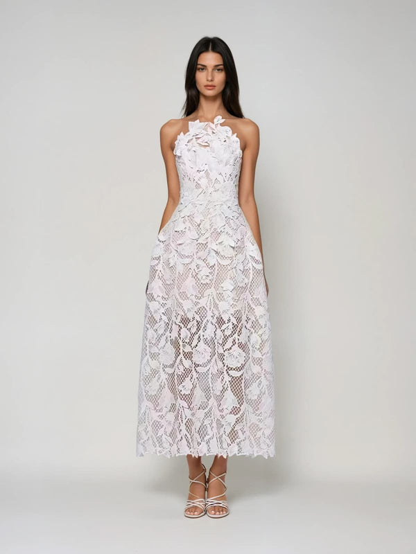 Odina Sleeveless Embroidered Midi Dress