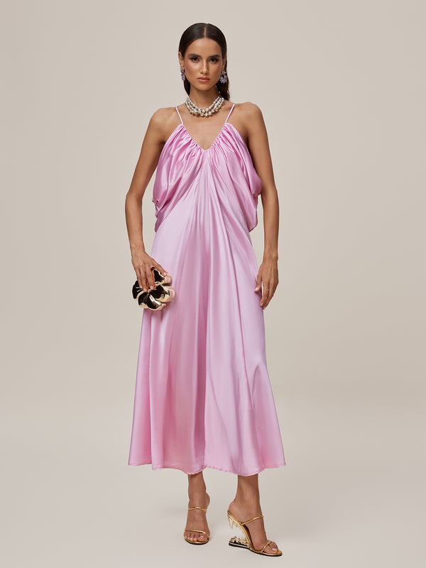 Oralia Spaghetti Draped Maxi Dress