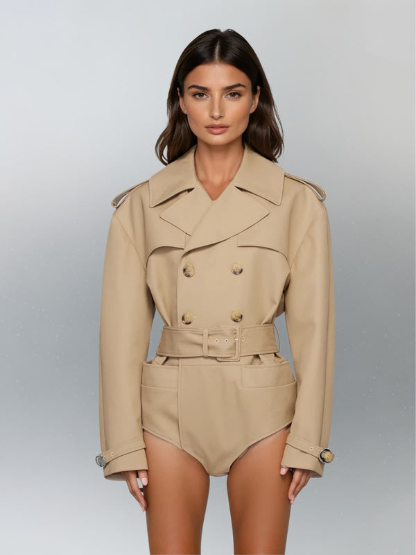 Pacari Folded Collar Trench Coat
