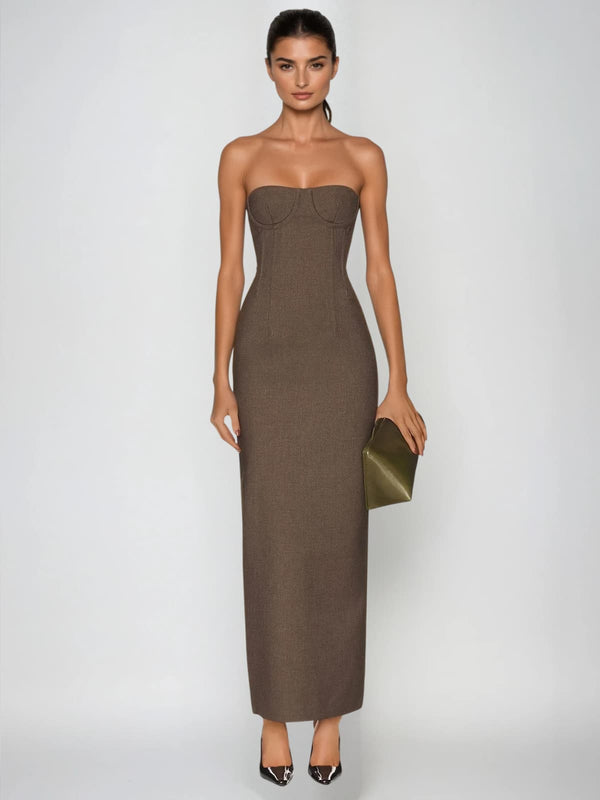 Pacay Strapless Split Bandage Maxi Dress