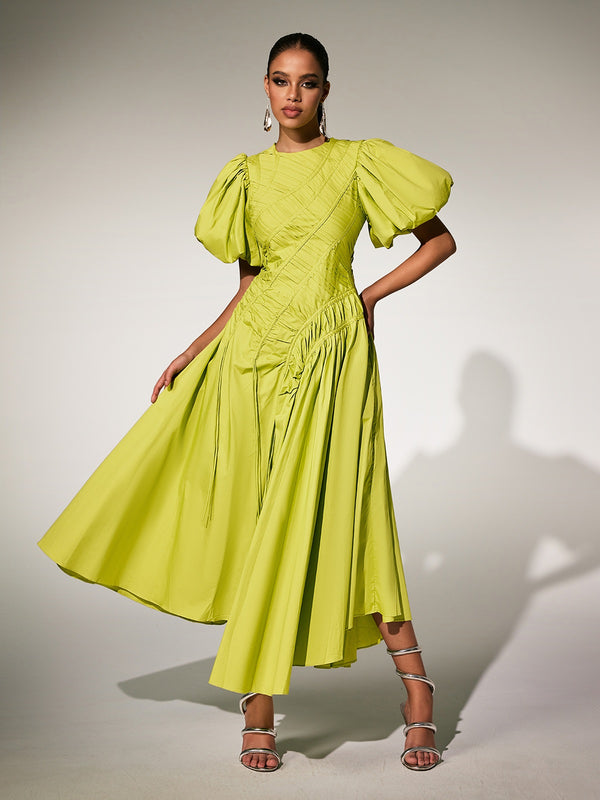 Pardes Puff Sleeve Midi Dress