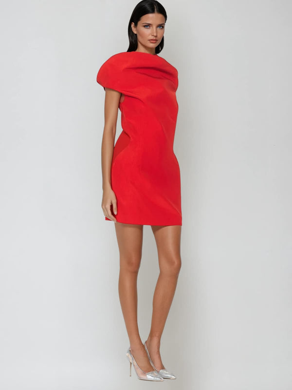Plthrak One Shoulder Ruched Mini Dress