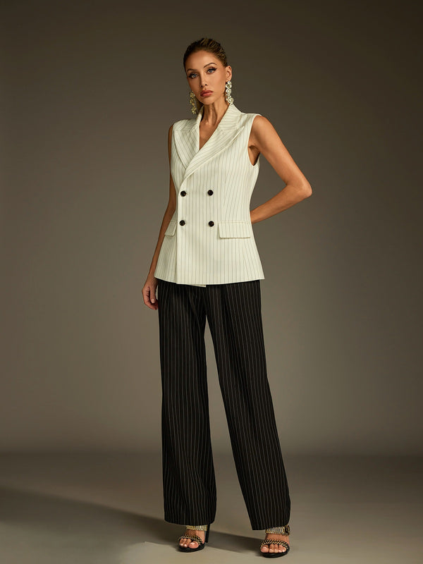 Plthrion Button Up Stripe Blazer