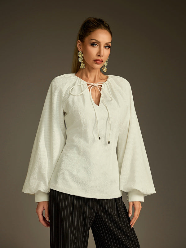 Pryndel Bell Sleeve Ruched Top