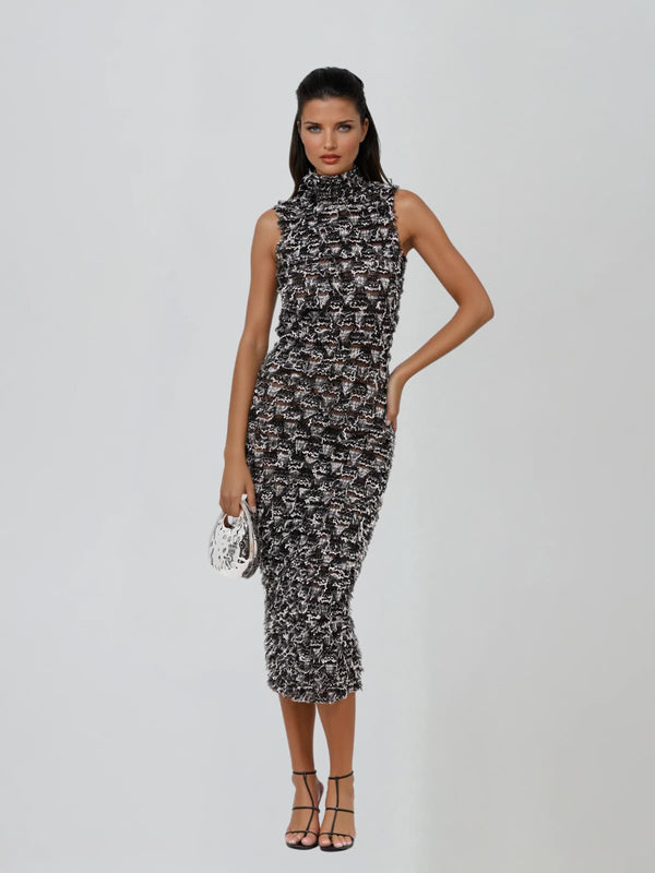 Quazrik High Neck Midi Dress