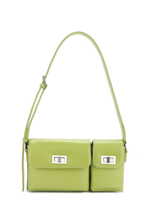 Remus Leather Double Clutch In Green