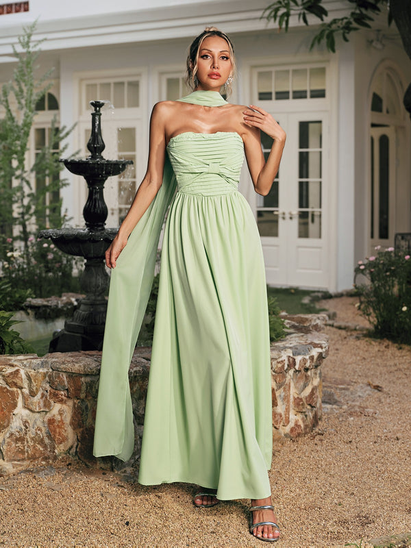 Ridha Ruched Scarf Maxi Dress