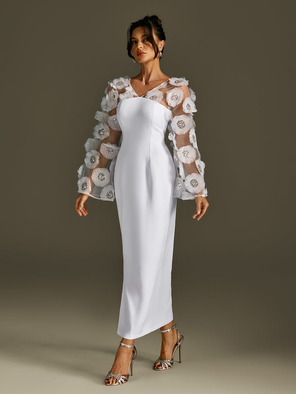 Rosaire Flower Sequin Maxi Dress