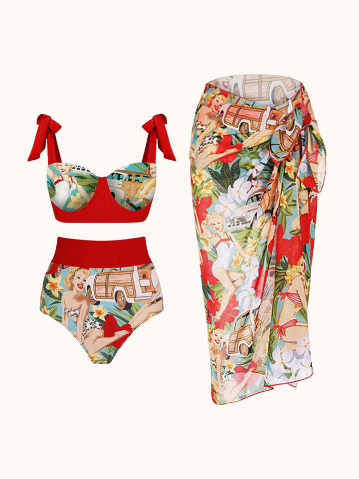 Rosemary Bikini Three Piece Set - Mew Mews