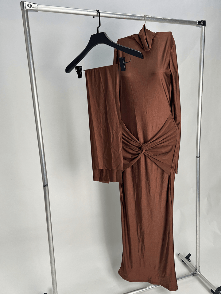 Rumaysa Long Sleeve Twisted Maxi Dress - Mew Mews