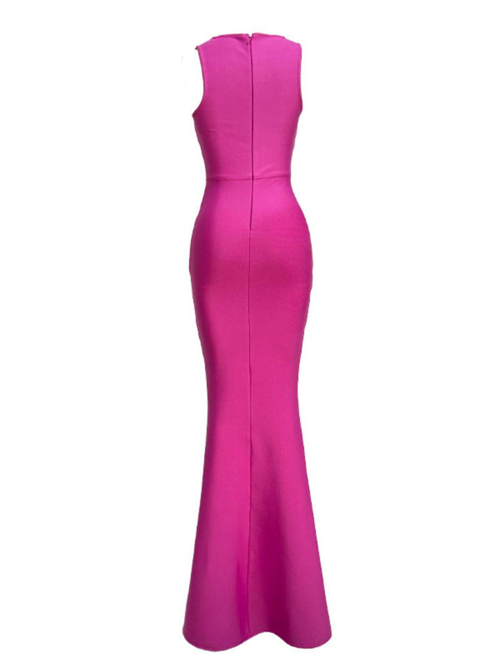 Sadira Bandage Maxi Dress In Hot Pink - Mew Mews