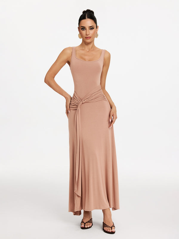 Saeldrin Spaghetti Draped Maxi Dress