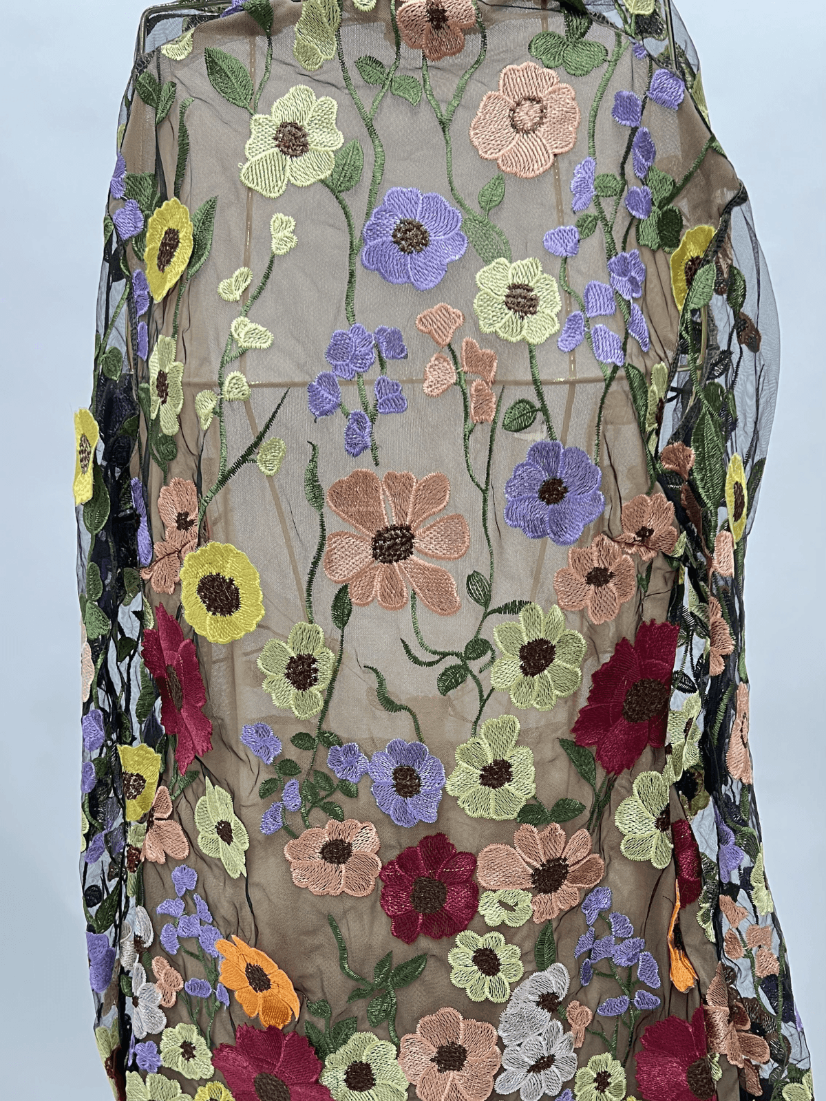 MWB Ruched Mesh Floral Sleveless Mini Dress main image 1