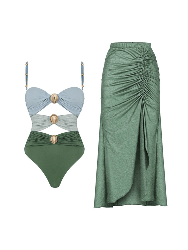 Sayer Color Clash Swimwear Two Piece Set - Mew Mews