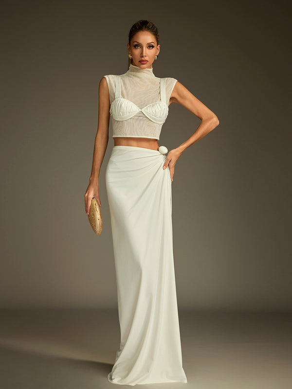 Sexmir High Neck Skirt Set